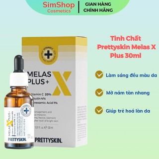 Tinh chất dưỡng trắng mờ thâm nám Prettyskin Melas X Plus Giúp mờ nám, mờ thâm, làm sáng da hiệu quả Simshop102 30ml