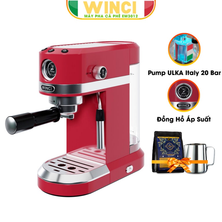 Máy pha cà phê Espresso, Capuchino, Latte Winci EM3102, bảo hành 24 tháng