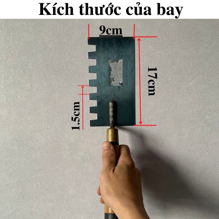 1 cái bay hồ răng cưa ốp gạch, mua bay rang cưa thép cao cấp dùng ốp lát gạch men trong xây dựng hiệu quả