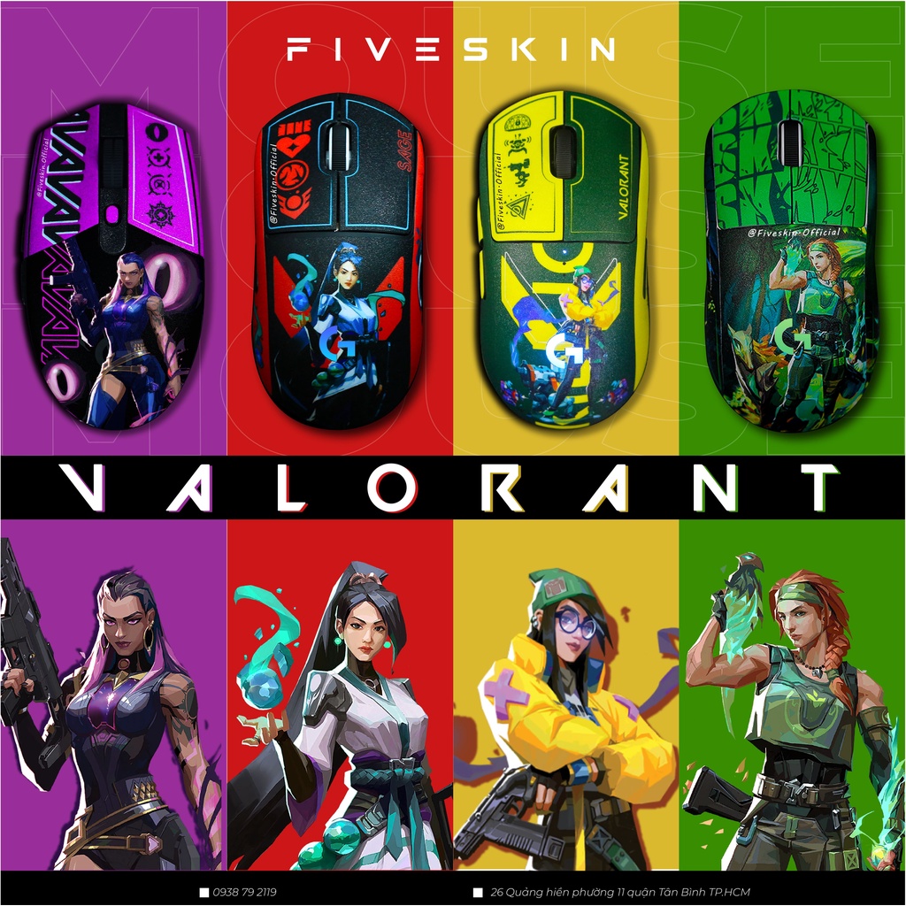 Miếng Dán Skin In Hình Valorant Cho Chuột Gaming Logitech G Pro, G Pro Superlight, G102 Và 304, G403, G502, G703, G903