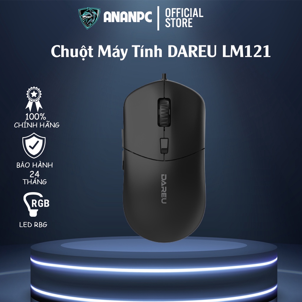 Chuột Máy Tính DAREU LM121 - Chuột Có Dây An An PC RGB Hiệu Ứng Ánh Sáng Marquee