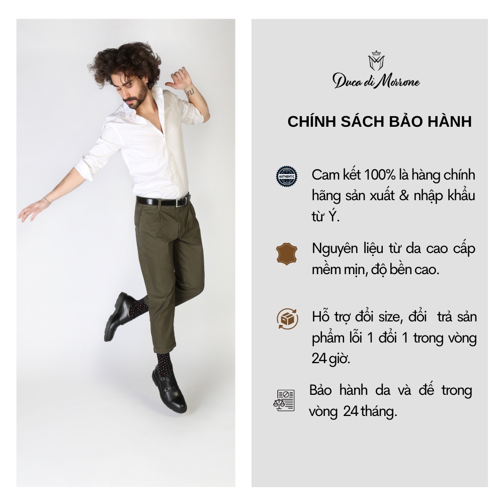 Giày Monk Strap Nam Da Nam Loafer Cao Cấp DUCA DI MORRONE  - Sản xuất và nhập khẩu Chính Hãng Từ Ý_ALCIDE-CAM