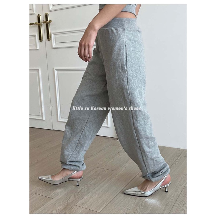 Giày Cao Gót Mũi Nhọn Màu Bạc Thời Trang Mùa Hè Dành Cho Nữ