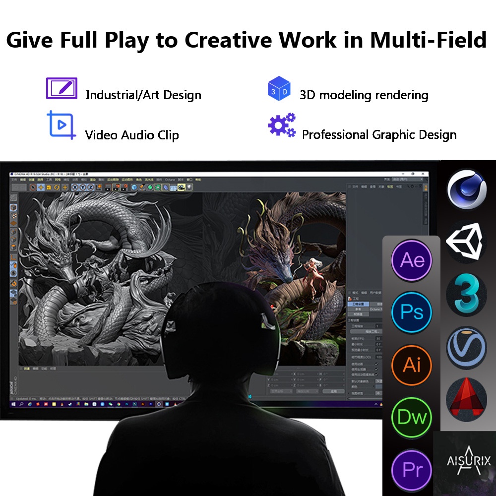 AISURIX Card màn hình VGA  AMD RX 6600 8GB GDDR6 128Bit PC
