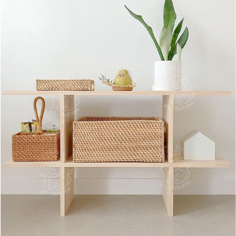 Kệ nhiều tầng trang trí Decor để đồ trong phòng phong cách Hàn Quốc