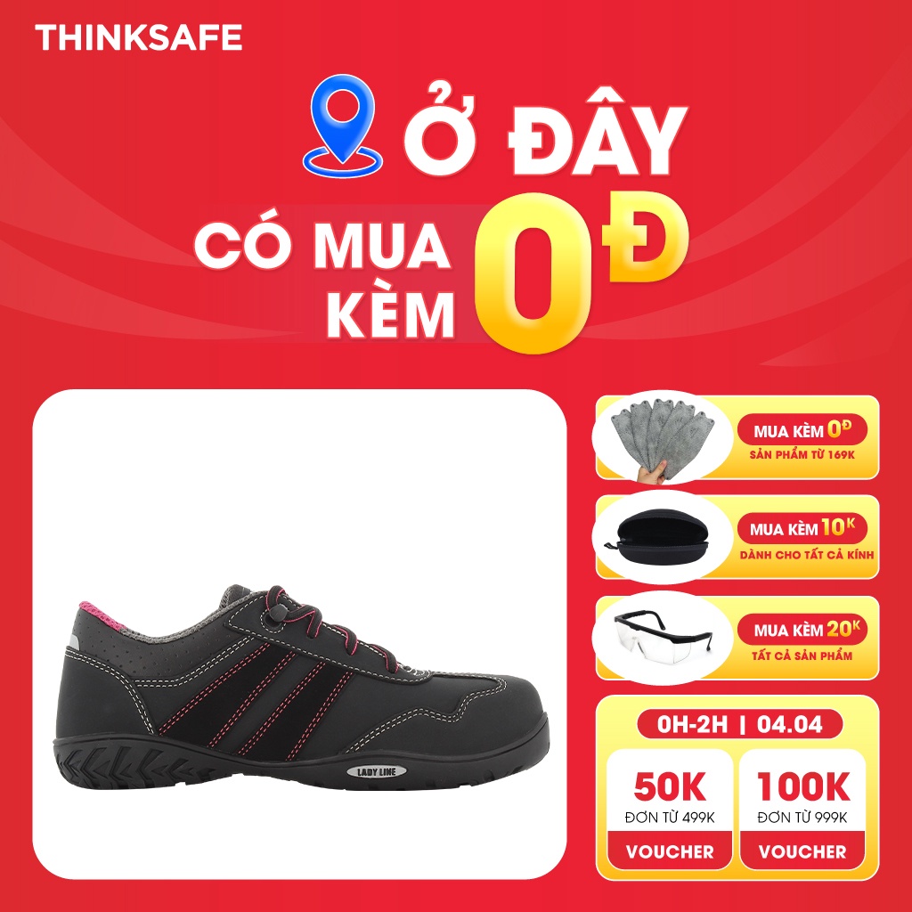 Đ-Giày bảo hộ lao động nữ Jogger da bò cao cấp, đế chống đinh, thoáng khí, thời trang, giày cách điện