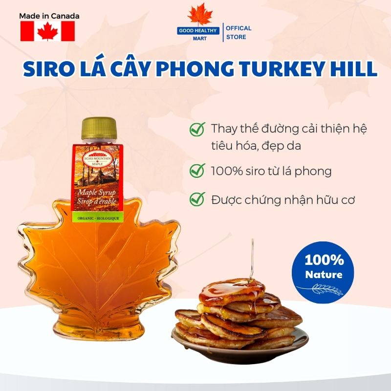 Siro Lá Phong Hữu Cơ Nguyên Chất Echo Moutain Maple Syrup Organic (Canada Grade A) Thay Thế Mật Ong - 250ML