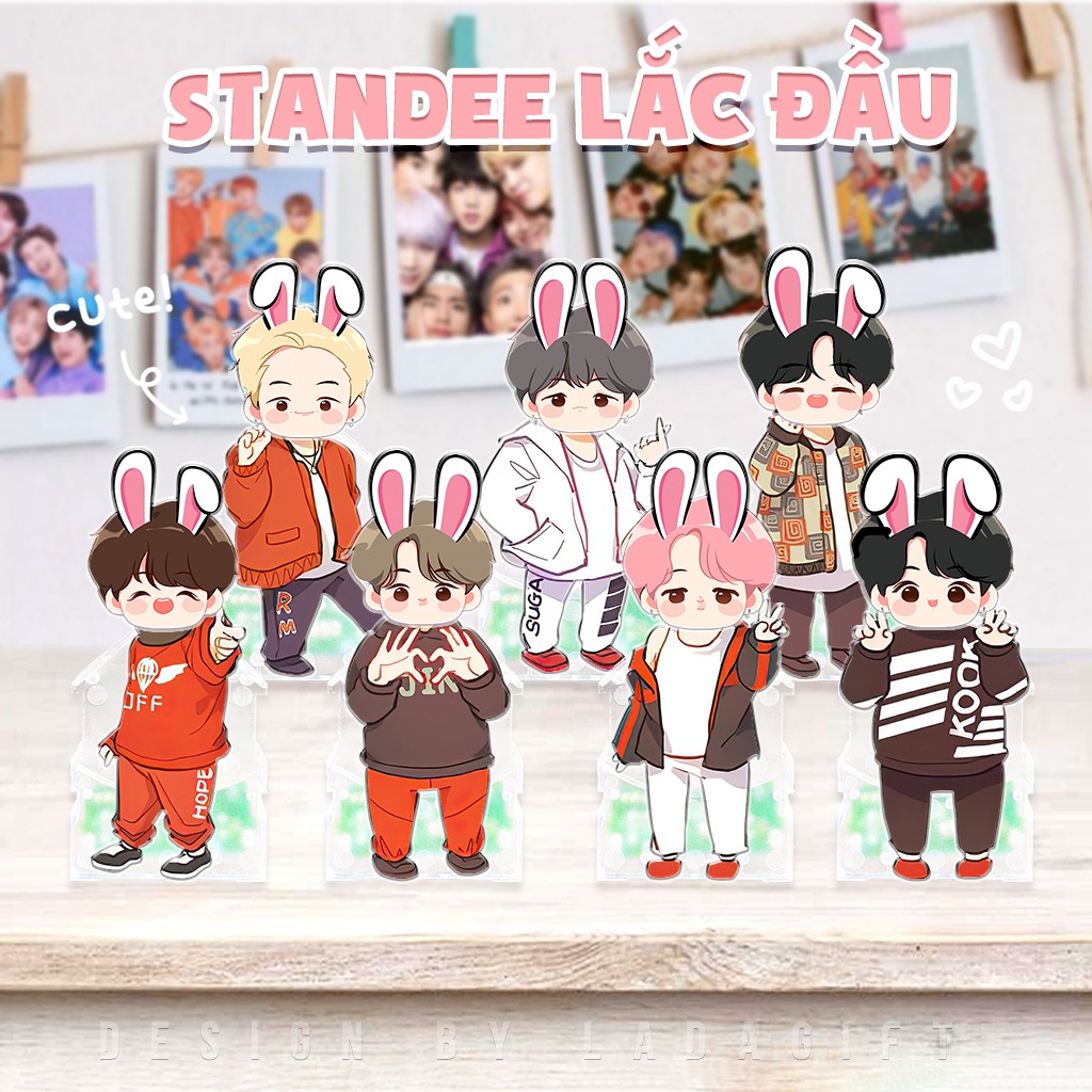 Mô hình standee lắc đầu BTS Idol Kpop, mô hình lắc đầu chạy bằng pin BTS chibi dễ thương đáng yêu làm quà tặng trang trí