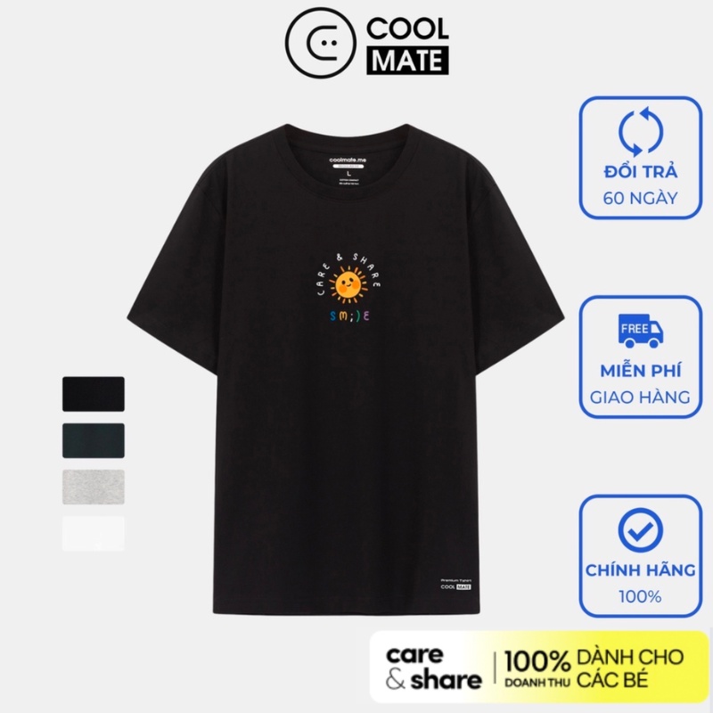 Smile Store - Áo thun nam Care & Share cotton compact in Mặt Trời - thương hiệu Coolmate