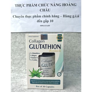 Viên uống đẹp da collagen glutathion roxtech hỗ trợ làm đẹp, trắng sáng da - hộp 30 viên