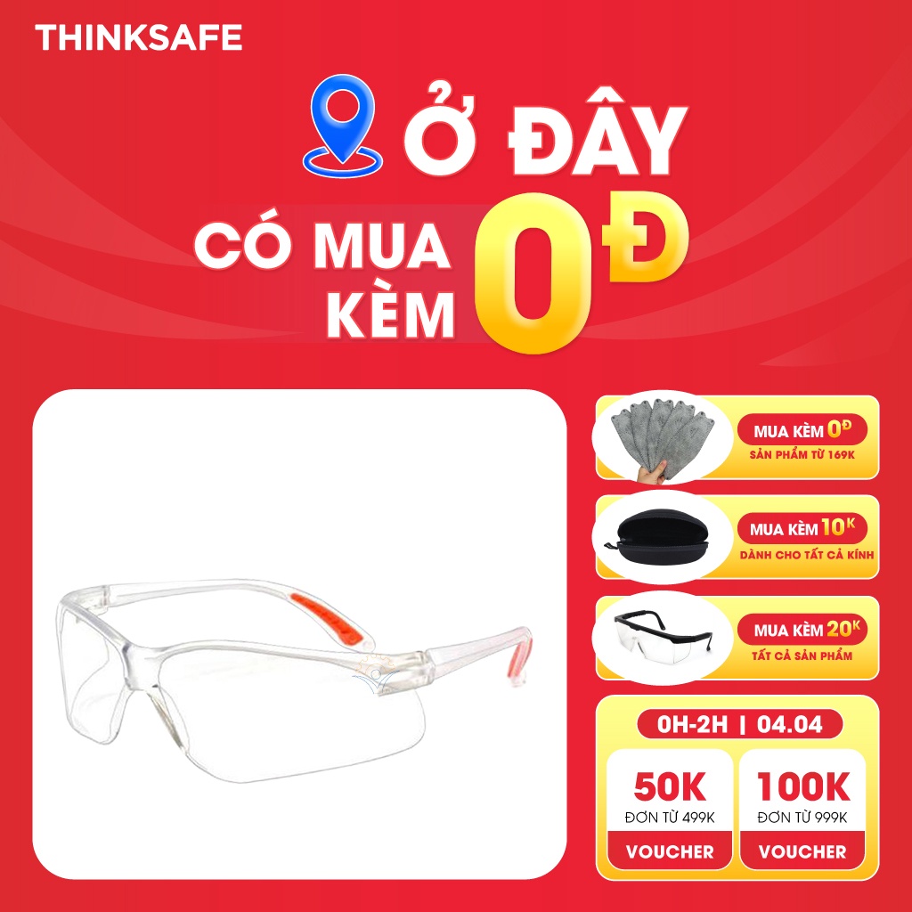 Mắt kính bảo hộ lao động Everest Kính bảo vệ mắt trong suốt, chống bụi, chống tia UV, dùng đi đường - EV201