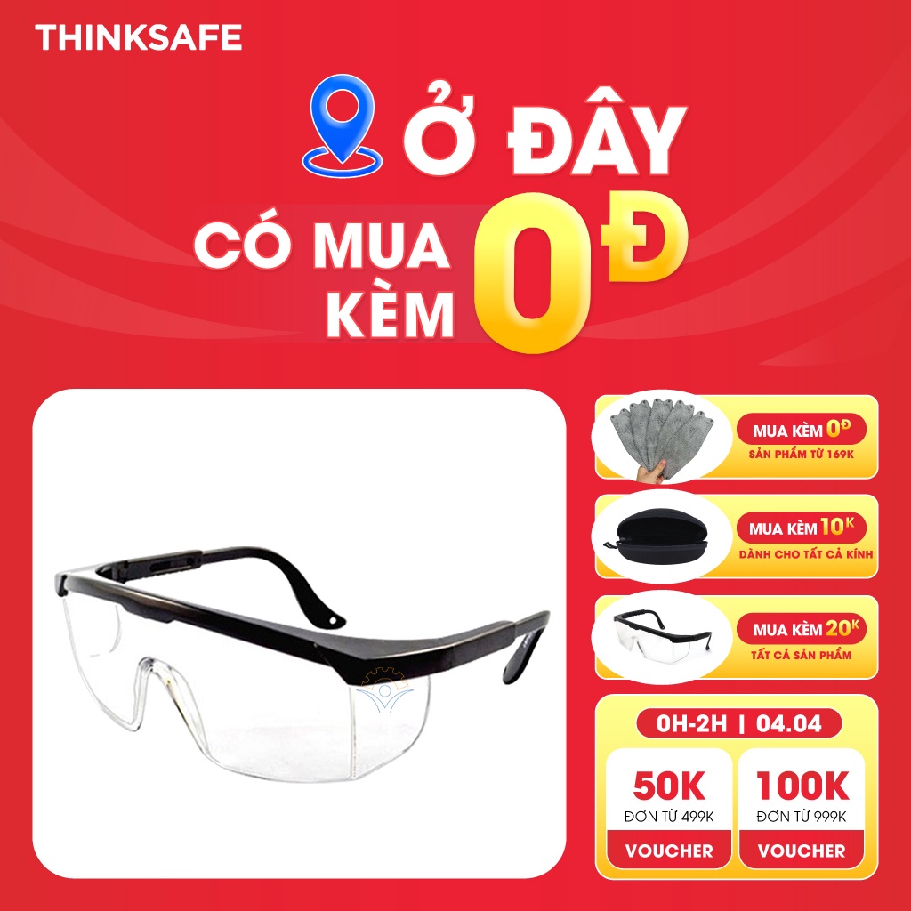 Kính bảo hộ Thinksafe King's KY151 chống đọng sương, bảo vệ mắt chống tia UV, bụi hàn