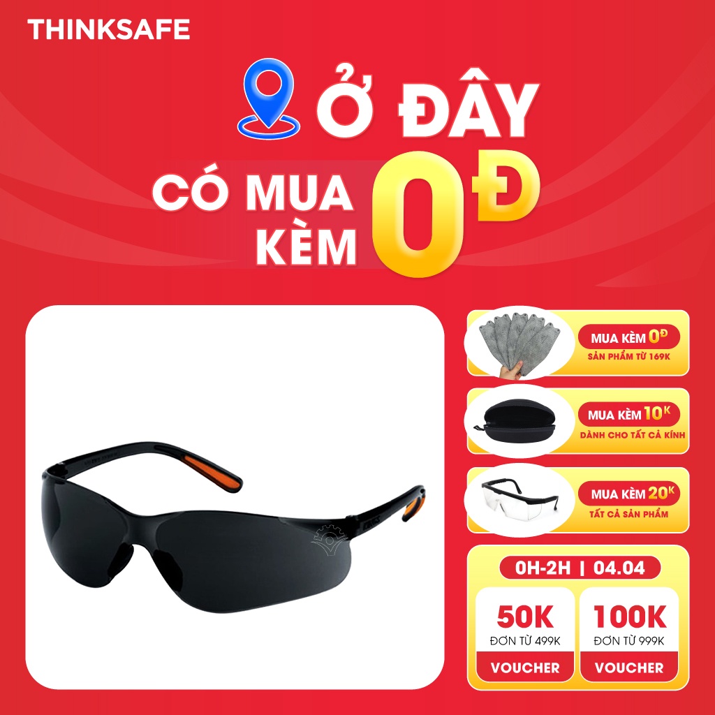 Kính bảo hộ lao động Kings chống tia UV, chống bụi đi đường, chống đọng sương, trong suốt, bảo vệ mắt - KY212