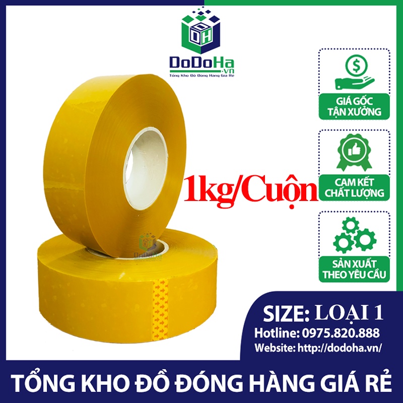 Băng Dính, Băng Keo Vàng Đục Lõi Mỏng Loại 1 Đủ Cân Giá Tận Xưởng Dodoha