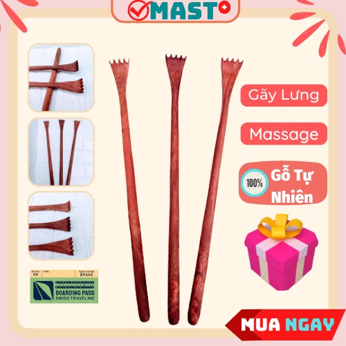 Dụng cụ massage lưng - Cây gậy gãi lưng gỗ giúp thư giãn giảm mệt mỏi