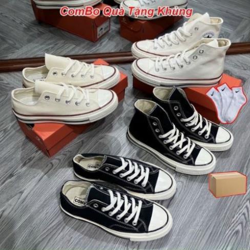 Giày Convers Chuck taylor 1970s đen trắng cổ thấp cao cổ, giày cv 1970s chuẩn S.Cấp Full pk queensneaker90