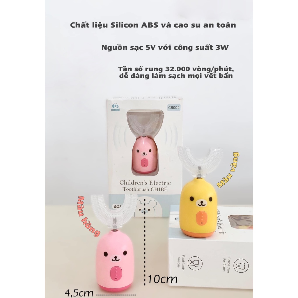 Bàn chải đánh răng điện trẻ em hình chữ U CHIBÉ CB004