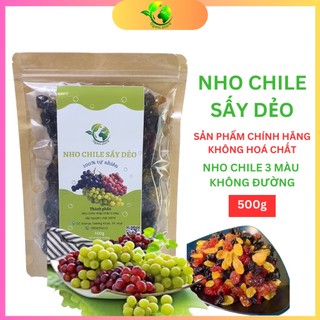 Nho khô sấy dẻo ogani.store hộp 500g nho chi lê 3 màu , không đường, tác dụng sáng mắt, đep da,...