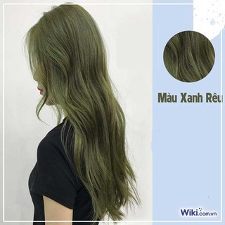 Combo nhuộm xanh rêu khói kèm oxi trợ nhuộm và găng tay nên từ nền 5-6