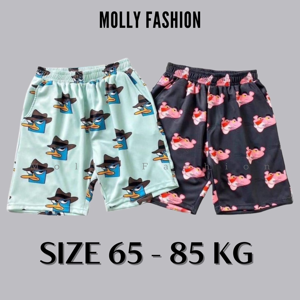 Quần Short hoạt hình Unisex BIG SIZE ❤️ Quần đùi nam nữ mặc nhà Freesize 65- 85kg Molly Fashion