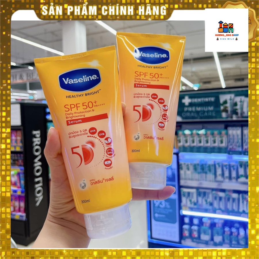 Kem Dưỡng thể chống nắng trắng da Vaseline 50X Healthy Bright SPF50+ PA++++ 300ml Thái Lan