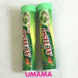 Tuýp 20 viên sủi actiso râu ngô rau má - mát gan giải độc gan đại uy - umama