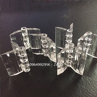 Bản lề mica , bản lề mini trong suốt làm cánh cửa tủ , hộp quà trang trí , hòm phiếu