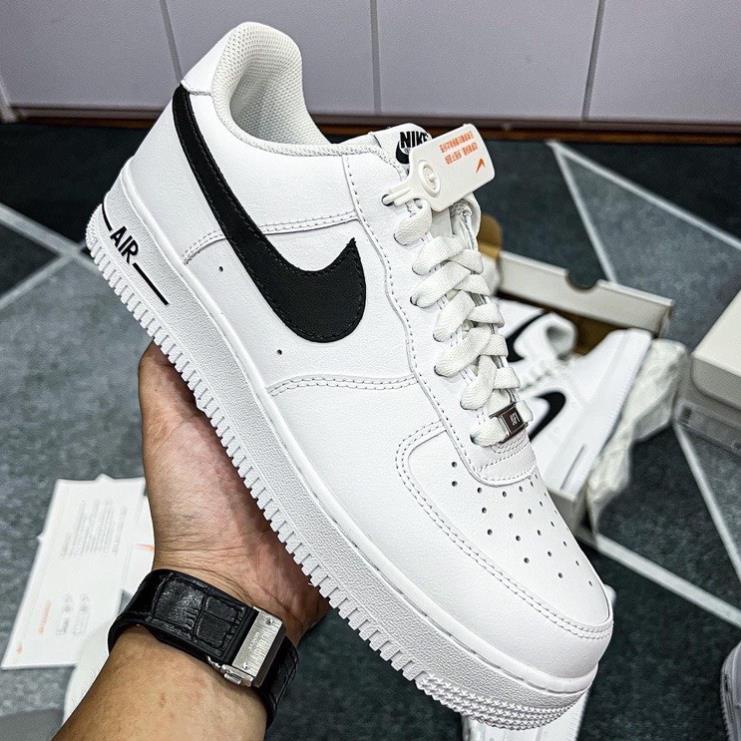 Giày _Nike Air force 1 trắng vệt đen, giày af1 móc đen chuẩn hàng trung Full Phụ Kiện queensneaker90