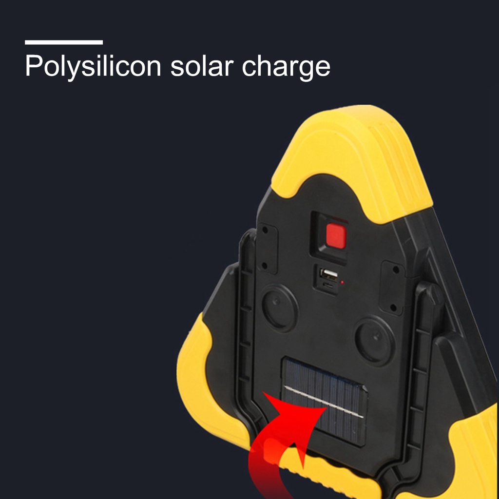 Đèn LED Cảnh Báo Nguy Hiểm, Biển Cánh Báo Đa Năng Hình Tam Giác Kèm Pin Sạc Dự Phòng Cho Xế Yêu