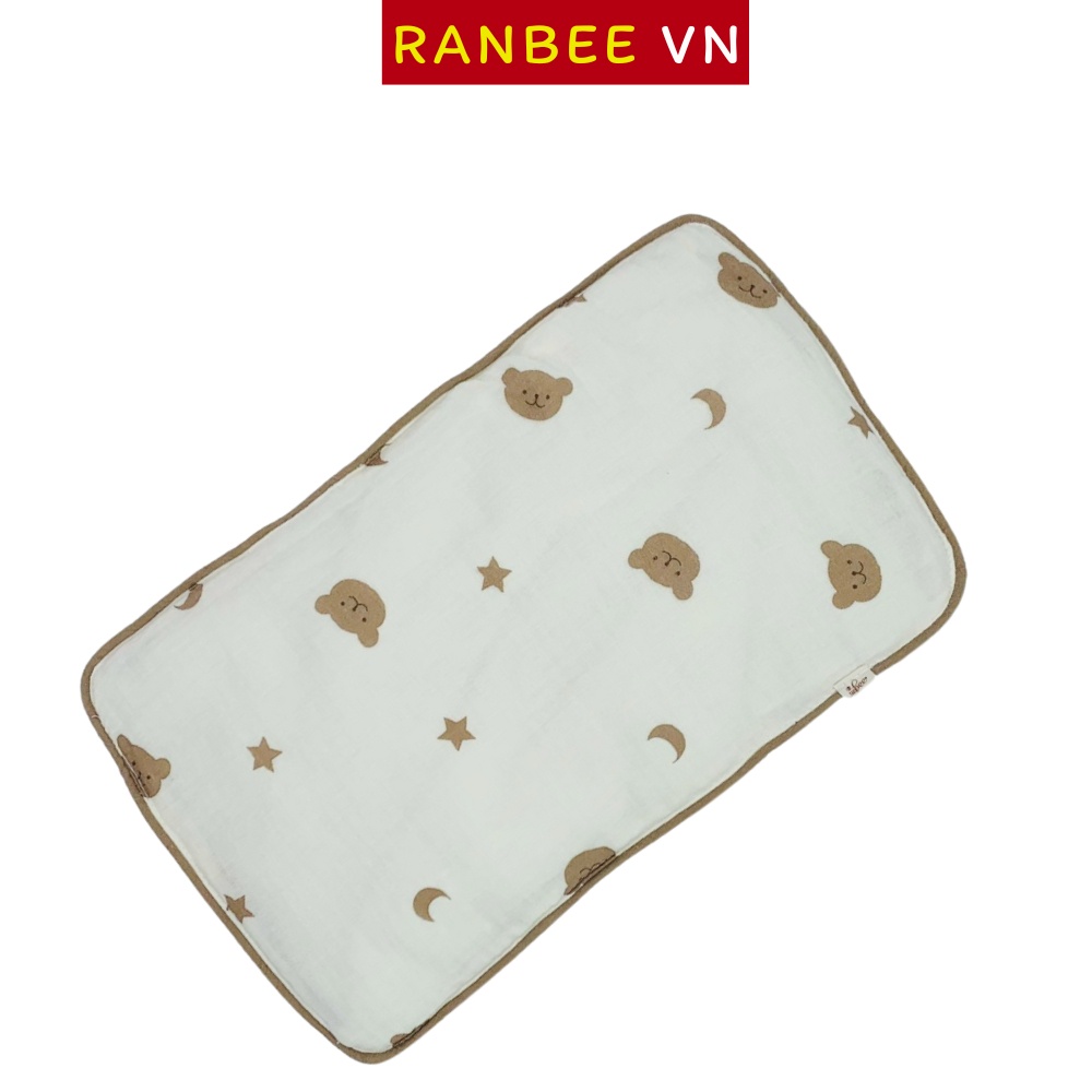 Gối Bằng Cho Trẻ Sơ Sinh Ranbee Vải Xô Muslin Cao Cấp Kích Thước 25 x 38cm - PK034