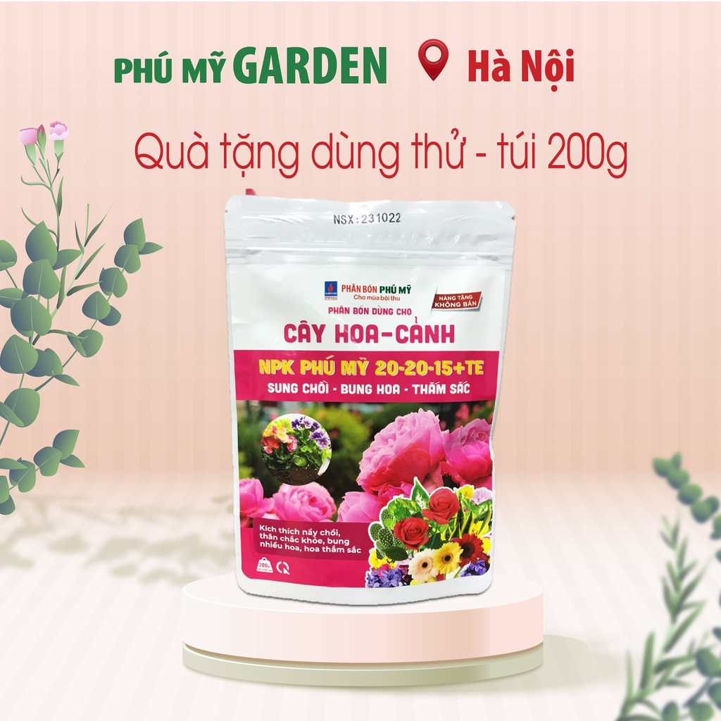 Phân Bón NPK Phú Mỹ Cho Rau Ăn Củ Quả, rau ăn lá, cây ăn trái, hoa cây cảnh (túi 200g)