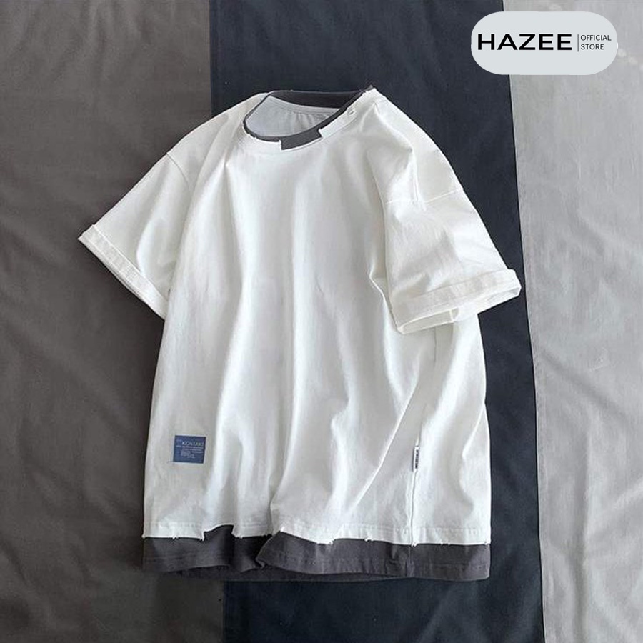 Áo thun nữ HAZEE rách ấn tượng thiết kế Layer cho nam và nữ chất liệu coton mềm mịn