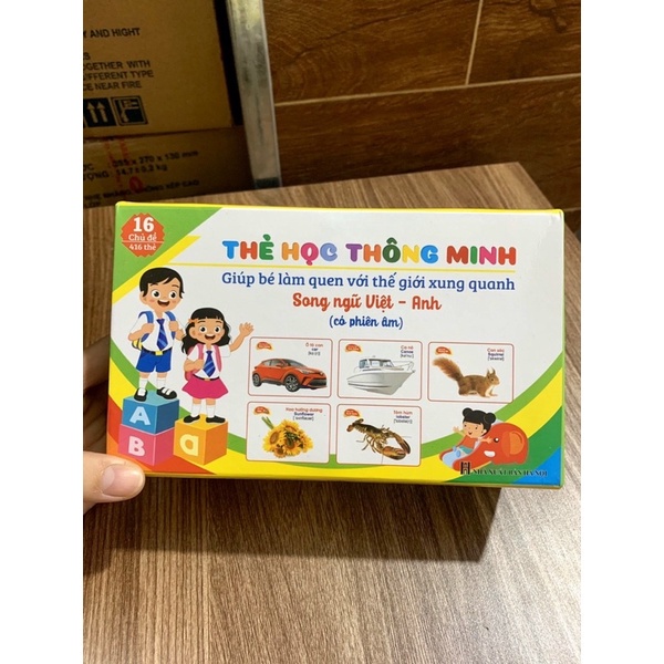 Bộ thẻ học thông minh 16 chủ đề (416 thẻ) tiếng anh - tiếng việt cho bé phát triển trí não từ 0-6 tuổi