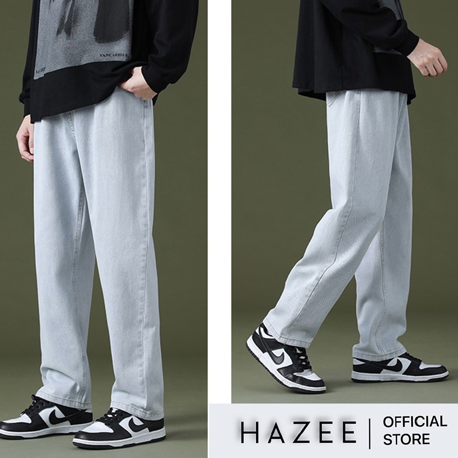 Quần bò ống suông Nam HAZEE chất jean co giãn cao cấp dây rút dẹt phong cách HQ trẻ trung