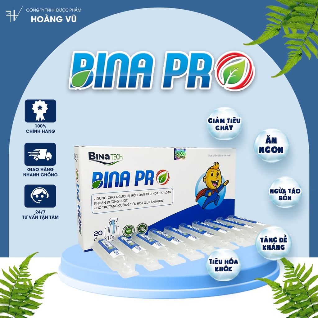 Men vi sinh hỗ trợ tiêu hóa BINA PRO - Hỗ trợ tăng cường hệ vi sinh đường ruột