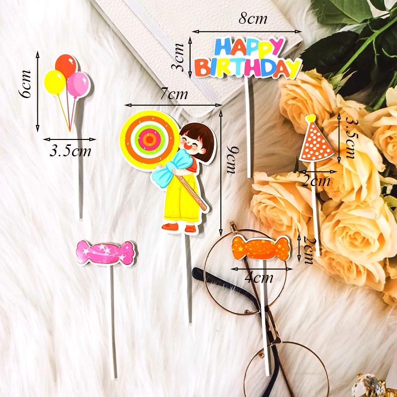 set cắm bé gái chùm bóng dễ thương