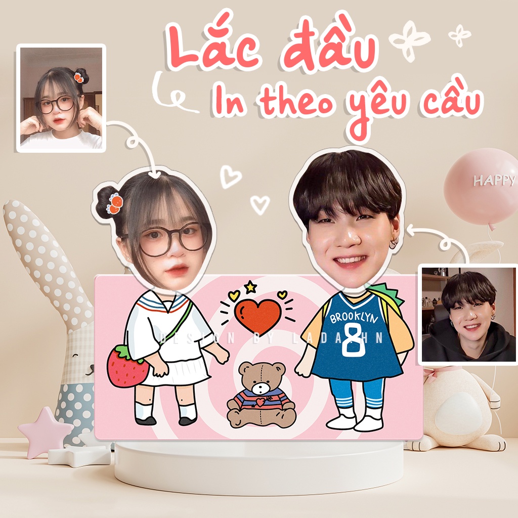 Mô hình standee lắc đầu cặp đôi in theo yêu cầu, mô hình lắc đầu chạy bằng pin in theo yêu cầu đáng yêu làm quà tặng