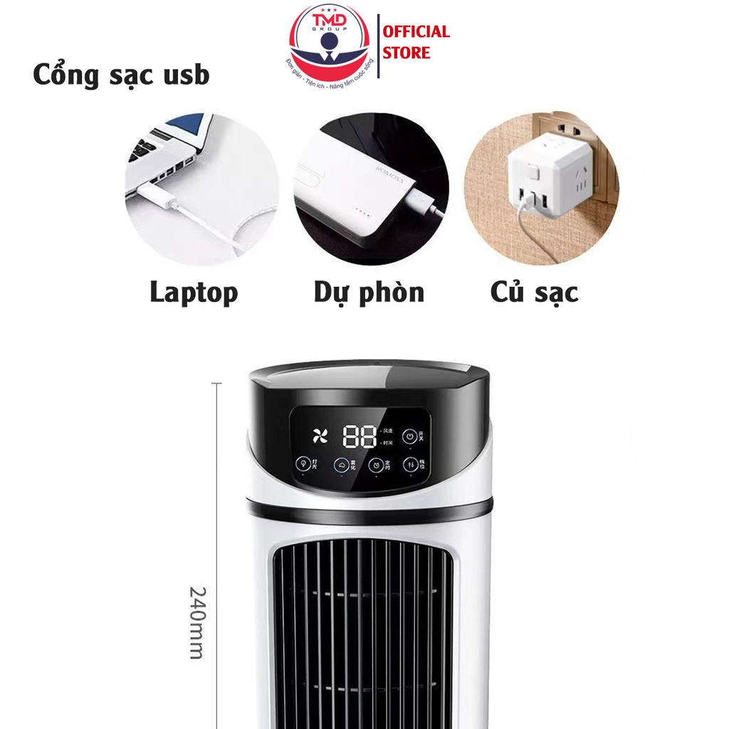 Quạt điều hoà để bàn TMD GROUP - Phun sương làm mát nhanh chóng, công suất cao 18W, 6 cấp độ gió, chứa 300ml