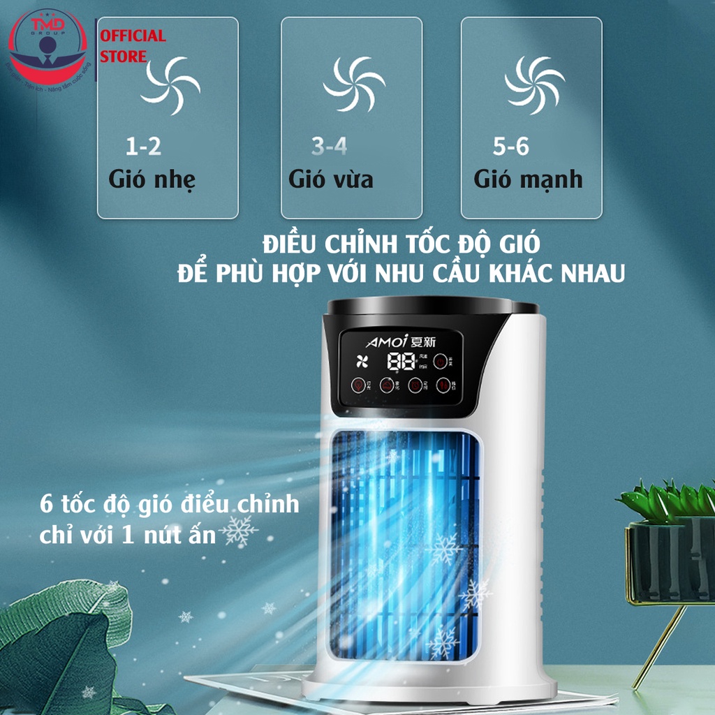 Quạt điều hoà để bàn TMD GROUP - Phun sương làm mát nhanh chóng, công suất cao 18W, 6 cấp độ gió, chứa 300ml