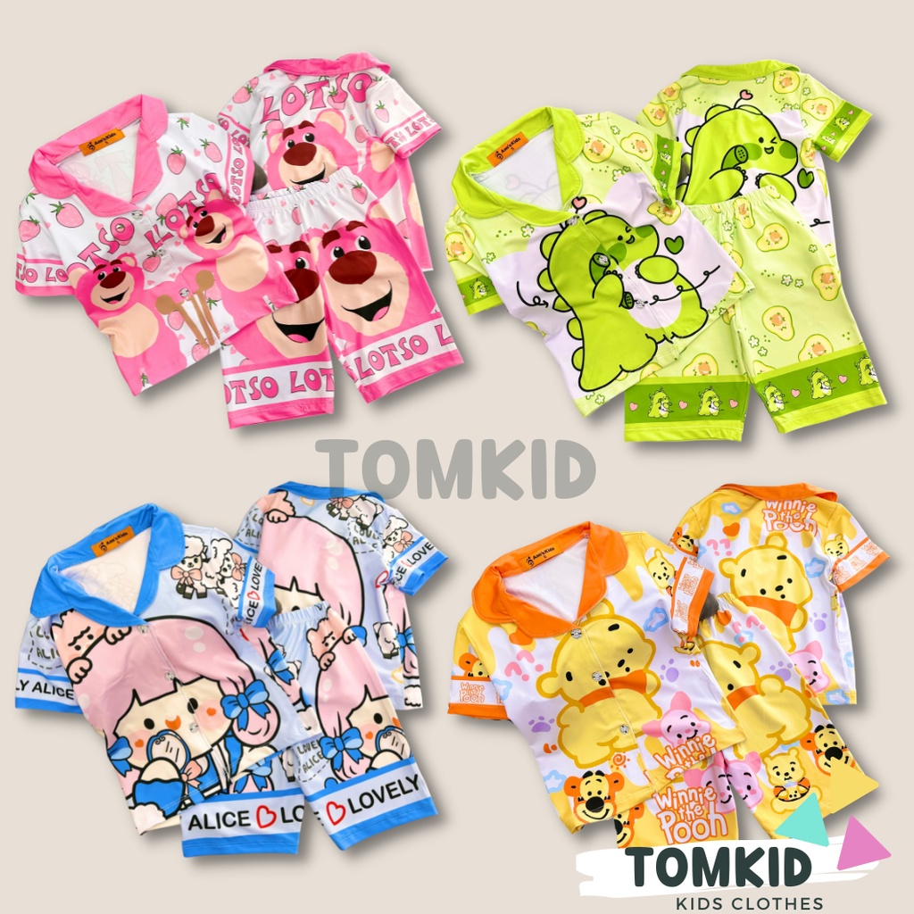 Đồ bộ cho bé gái, BỘ PIJAMA LỬNG THUN LẠNH bé gái 10-23kg