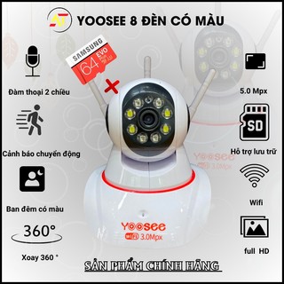 Camera yoosee ip wifi hd1080 - 3.0mps - quay đêm có màu -camera giám sát yoosee 8 đèn