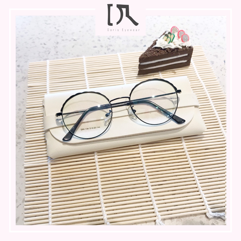 Gọng Kính Cận Tròn To Phối Viền Hoa Văn Nhiều Màu DORISEYEWEAR