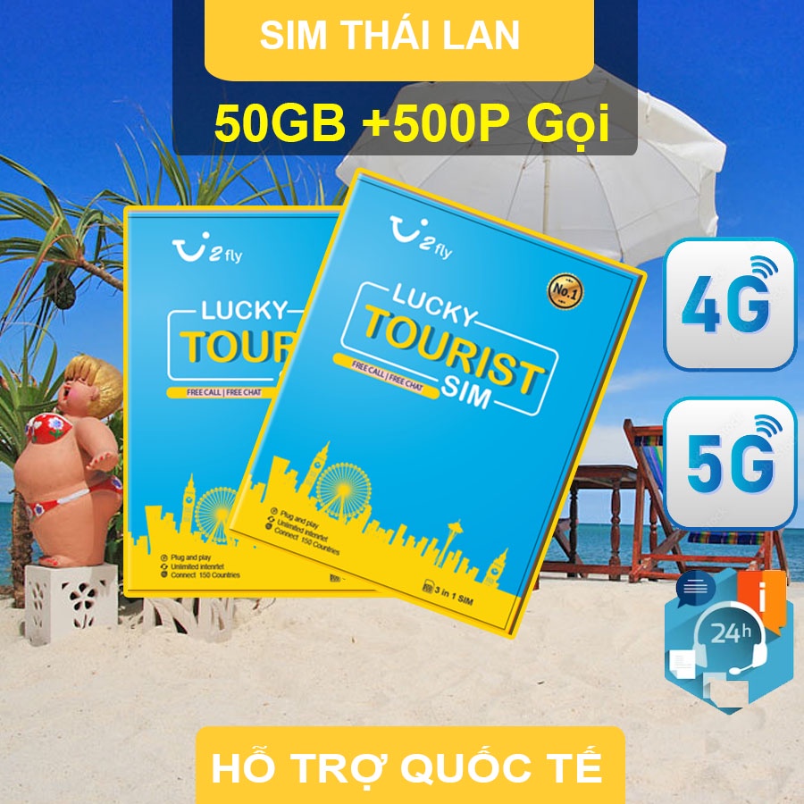 Sim Thái Lan 50GB+ 1000 PGọi Tốc Độ Cao 2023
