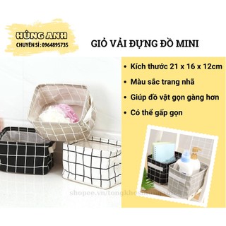 Giỏ vải đựng đồ dùng cá nhân, đựng mỹ phẩm – giỏ văn phòng mini để bàn ha141