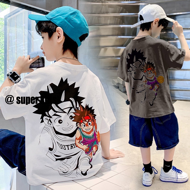 SUPER KIDS quần áo trẻ em Áo Thun Ngắn Tay Họa Tiết Hoạt Hình Thời Trang Cho Trẻ Em Trai đồ bé trai
