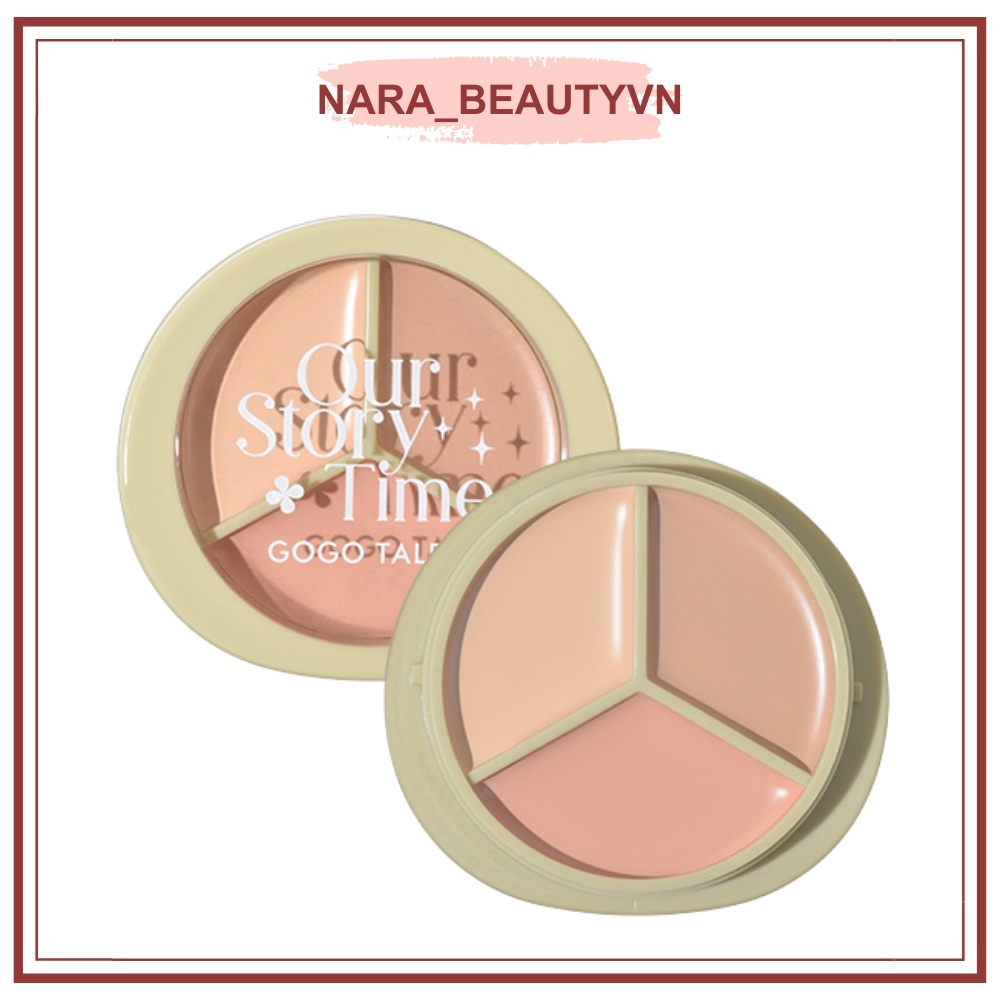 Kem Che khuyết điểm 3 màu GOGO TALES Light Coke Silk Moisten GT470 không trôi Che khuyết điểm Nara chính hãng