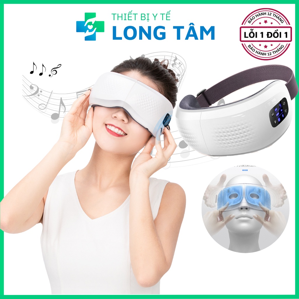 Máy massage mắt thông minh HY-01 giảm quầng thâm, mấy mát xa mắt TÚI KHÍ-NHIỆT-RUNG-NHẠC-BLUETOOTH