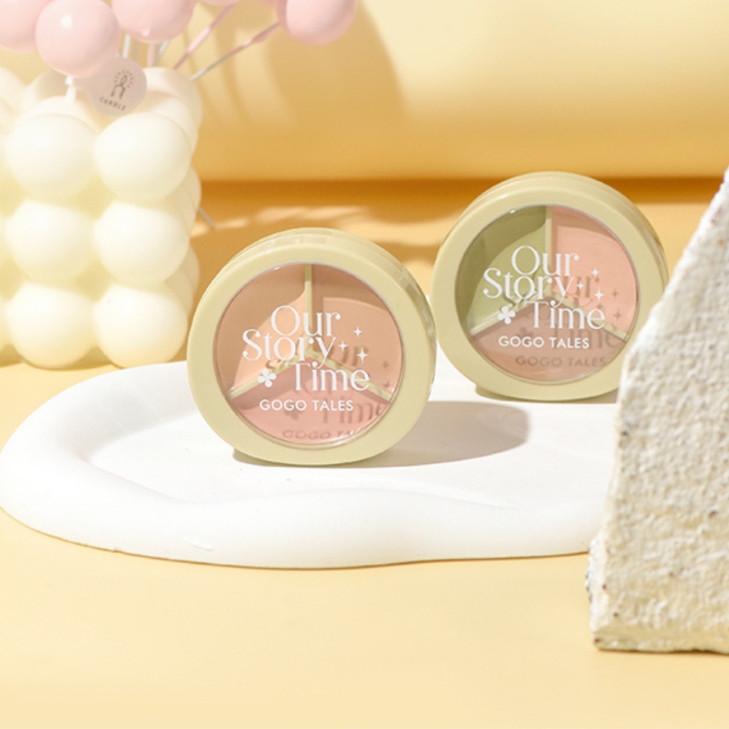 Kem Che khuyết điểm 3 màu GOGO TALES Light Coke Silk Moisten GT470 không trôi Che khuyết điểm Nara chính hãng