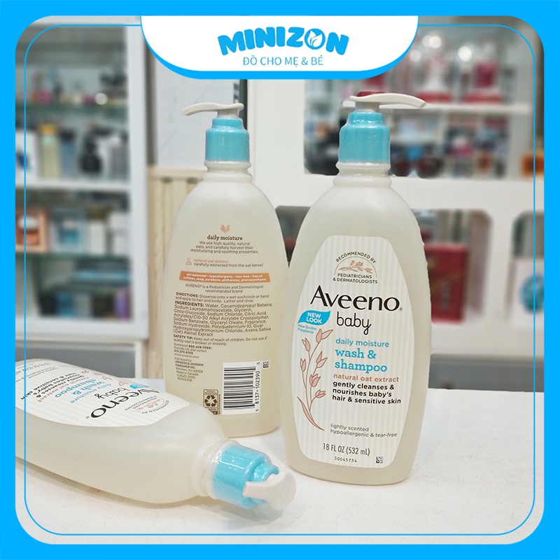 Sữa tắm gội cho bé Aveeno Baby Wash & Shampoo 532ml