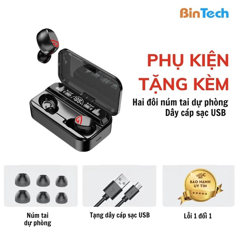 Tai Nghe Không Dây Bluetooth S10 Pro BINTECH, Nhét Tai, Pin Trâu Kiêm Sạc Dự Phòng, Cảm Ứng